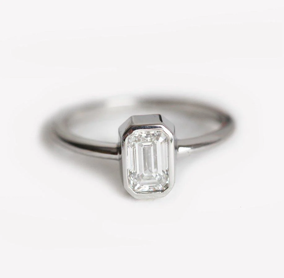  Emerald Cut Diamond Ring In Platinum