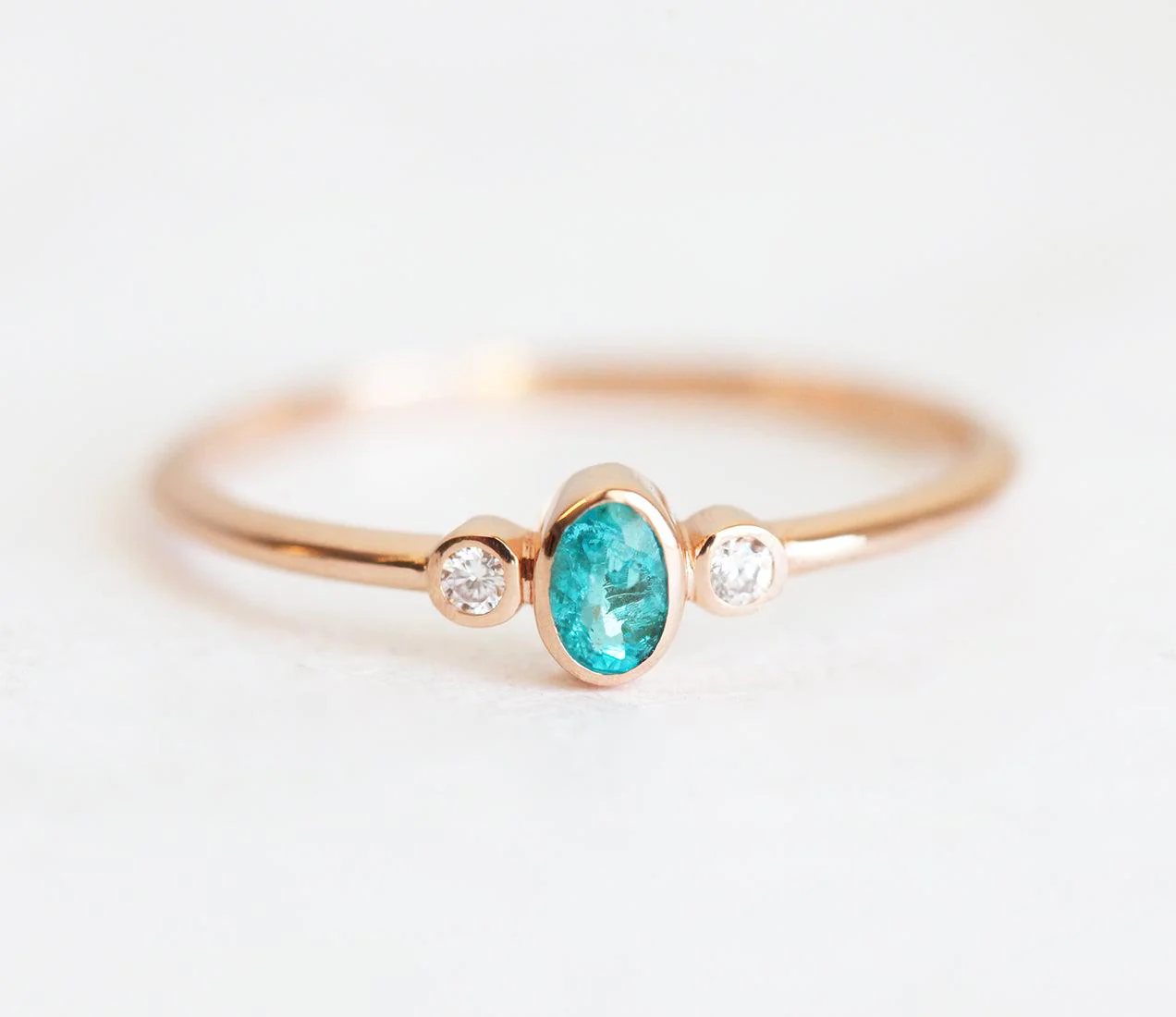 Paraiba Tourmaline And Diamond Engagement Ring