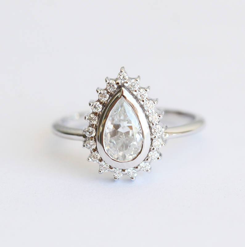 Pear Moissanite Ring