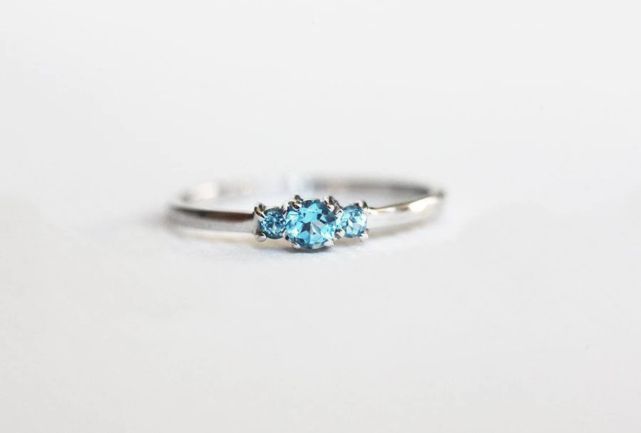 Swiss Blue Topaz Engagement Ring