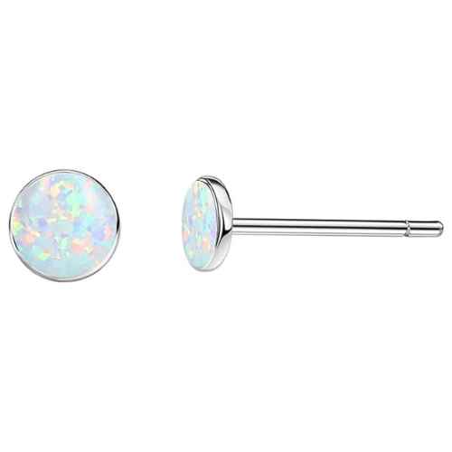 Pure Titanium Hypoallergenic Opal Stud Earrings