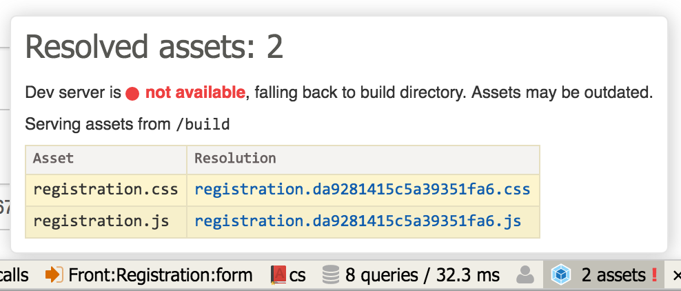 Debug bar panel