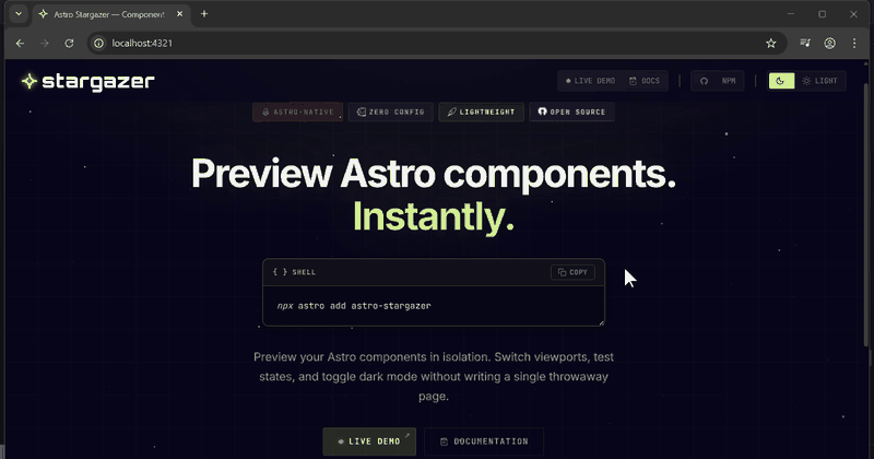 Stargazer Demo