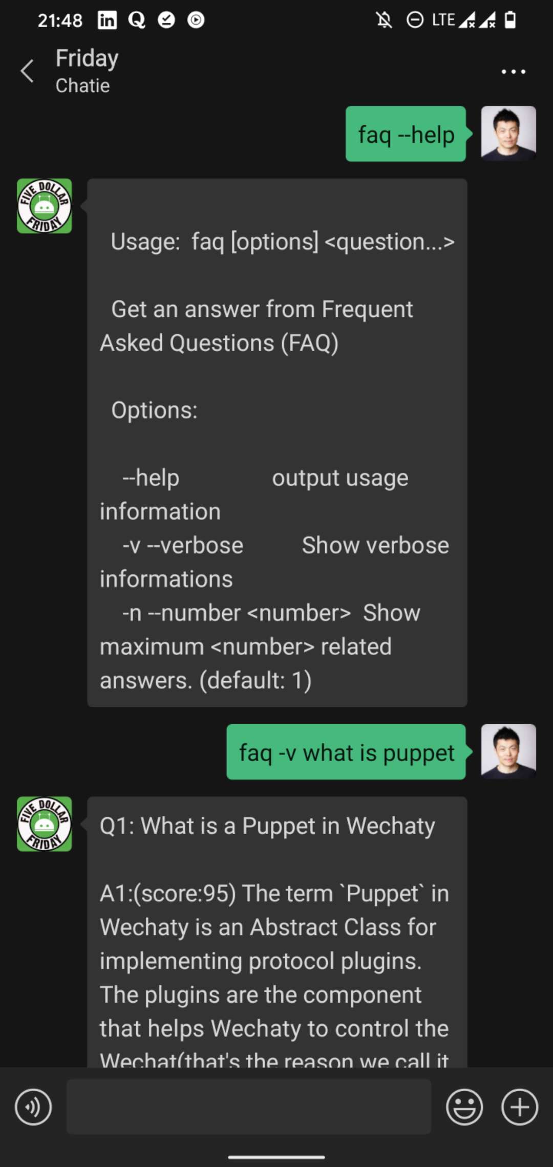 QnAMaker Wechaty Vorpal FAQ Command