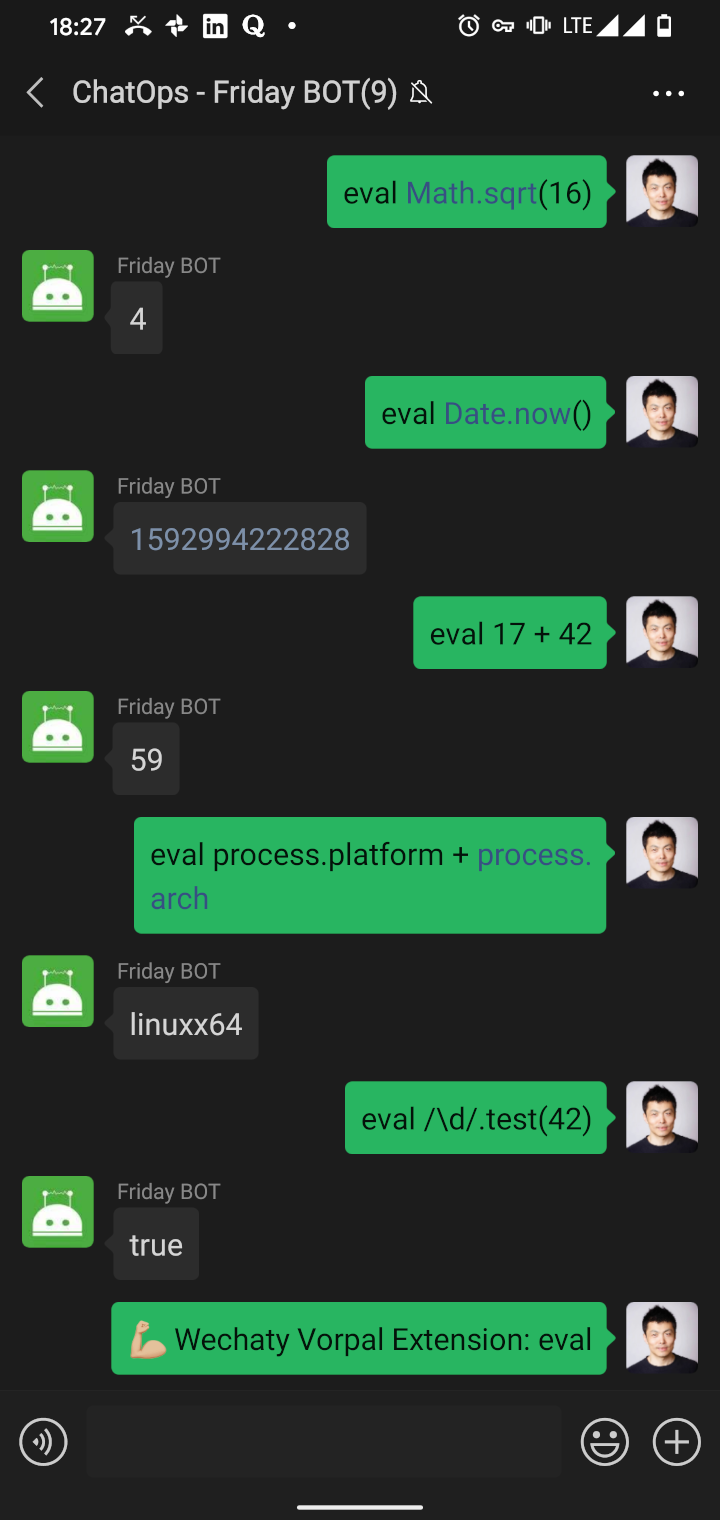 Wechaty Vorpal Eval Extension