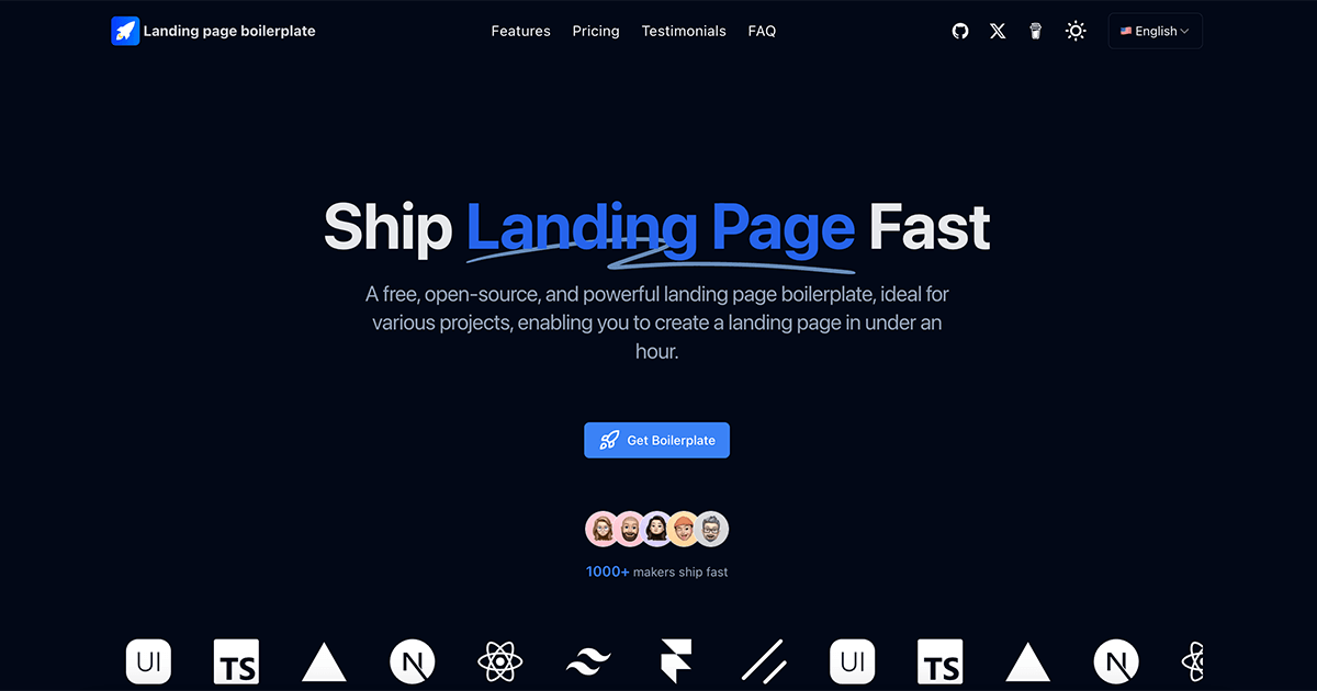 Landing page boilerplate