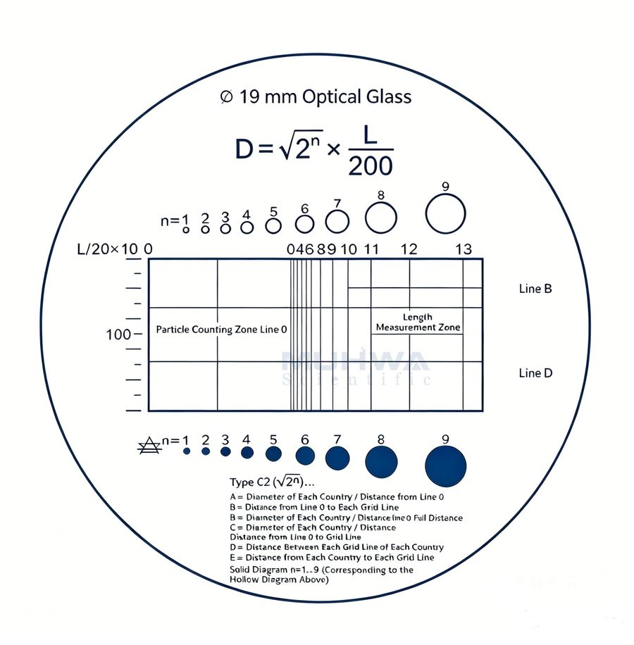 Type C2 Net-Shaped Eyepiece Micrometer diagram