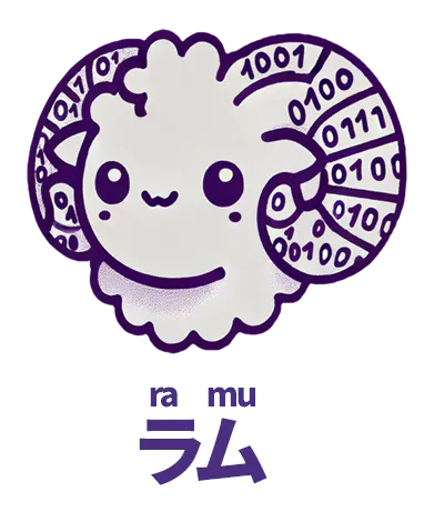 ramu logo: a ram with numbers on its horns