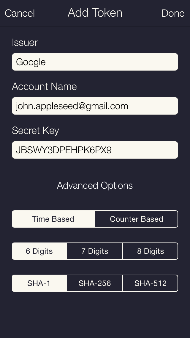 Authenticator Screenshot