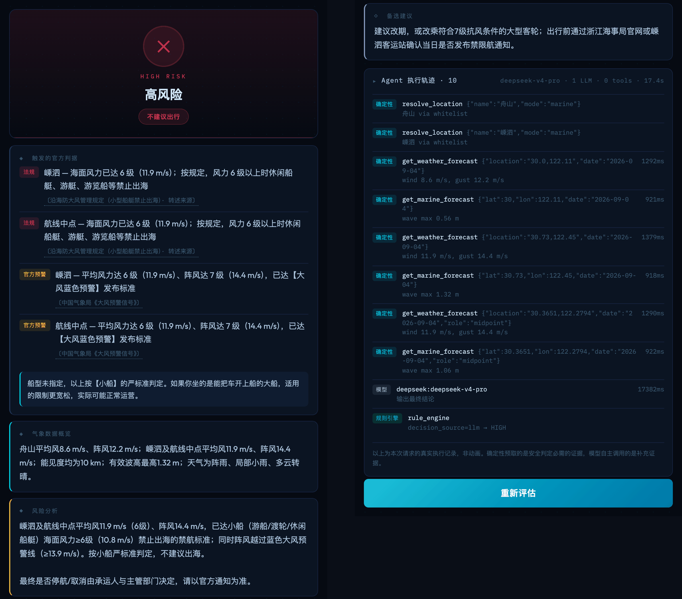 线上真实结果页：舟山到嵊泗，船只