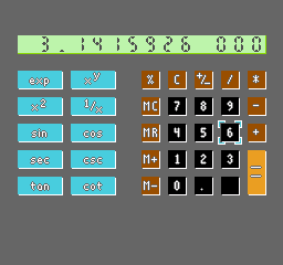 Screenshot showing the calculator running on an emulator..