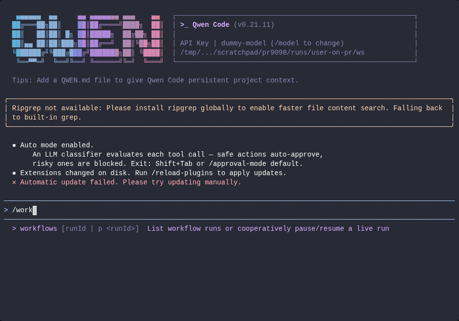 head: /workflows in typeahead