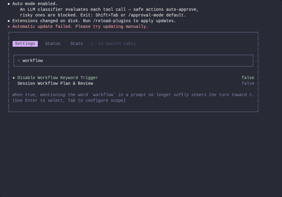 head dialog workspace scope