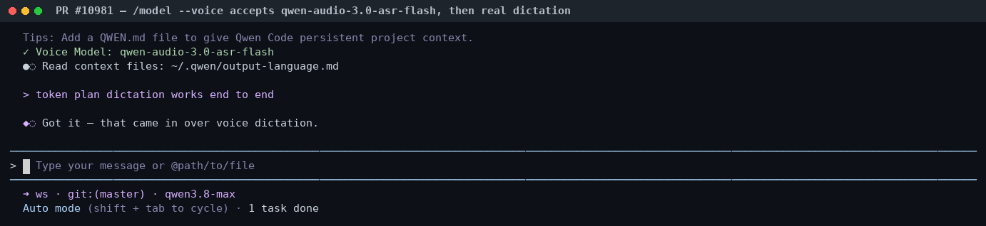 PR dictation works