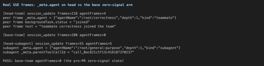 Peer and subagent frames