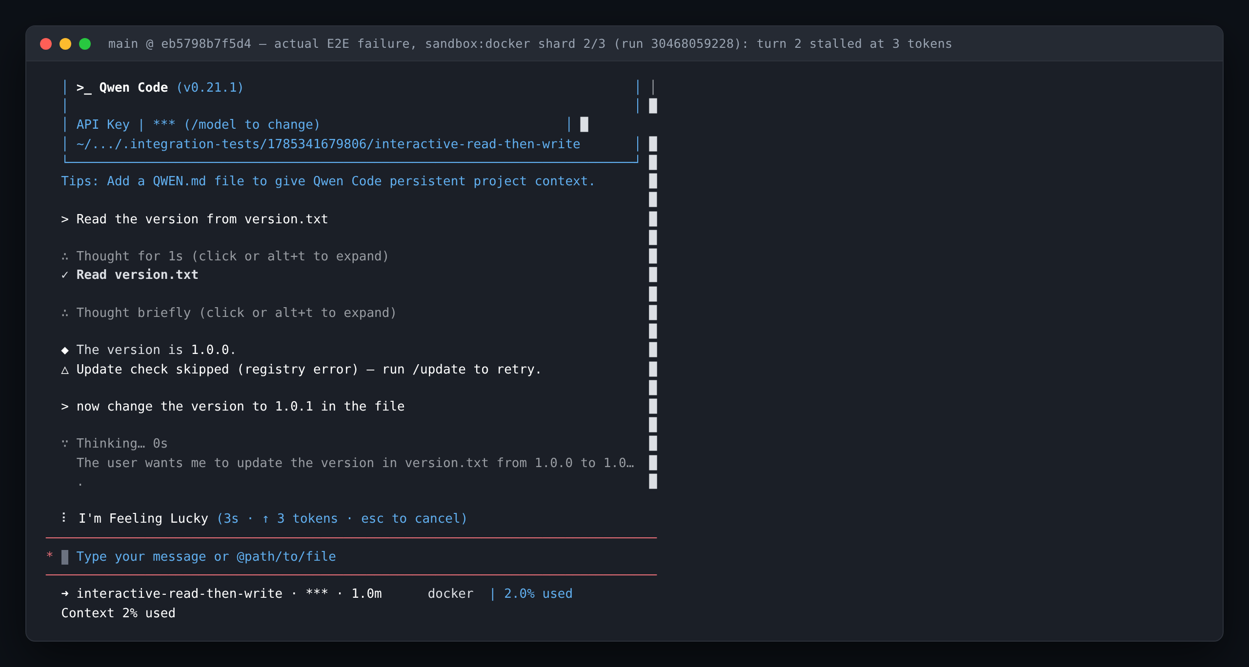 actual CI failure frame