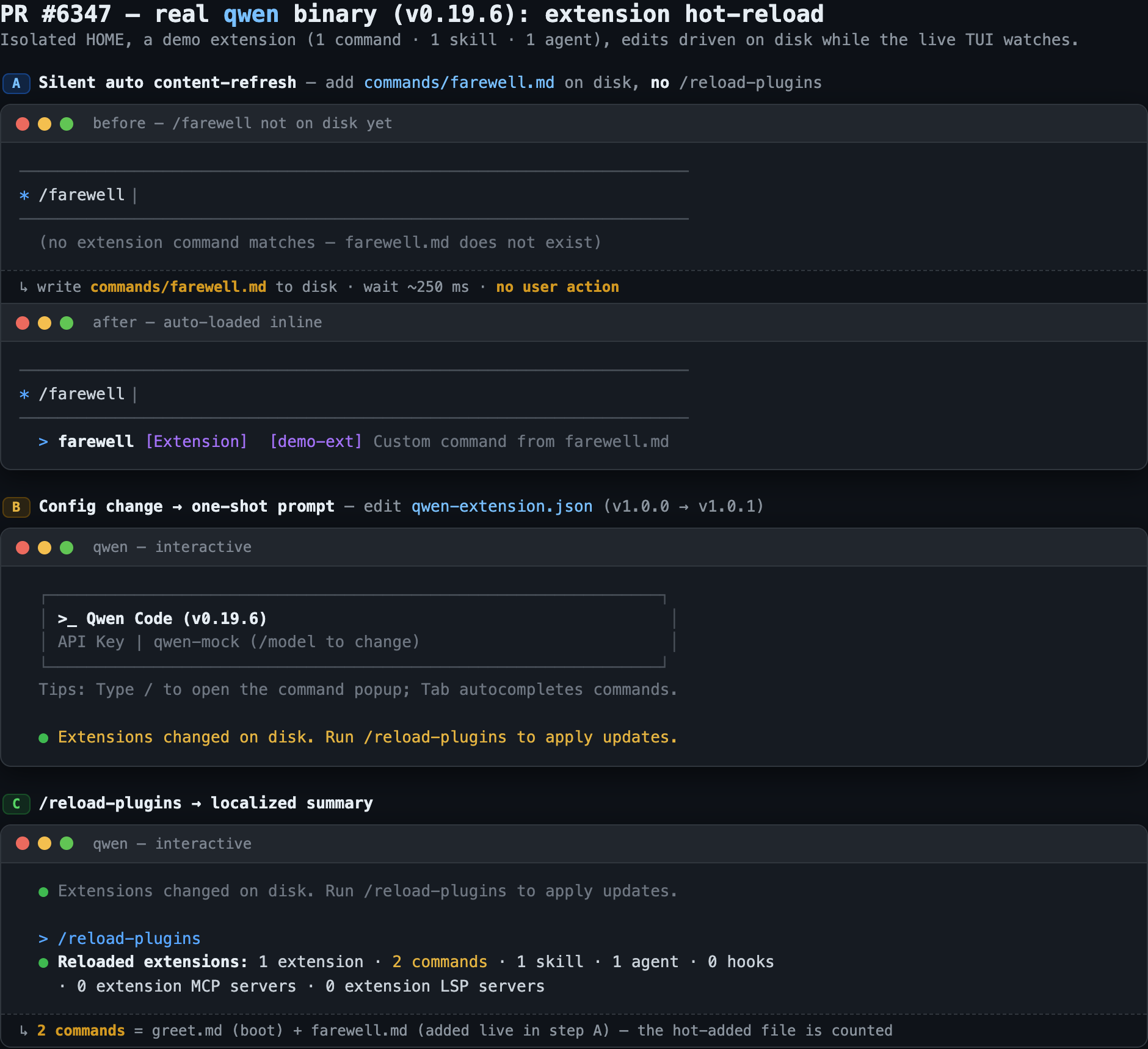 real qwen TUI scenarios