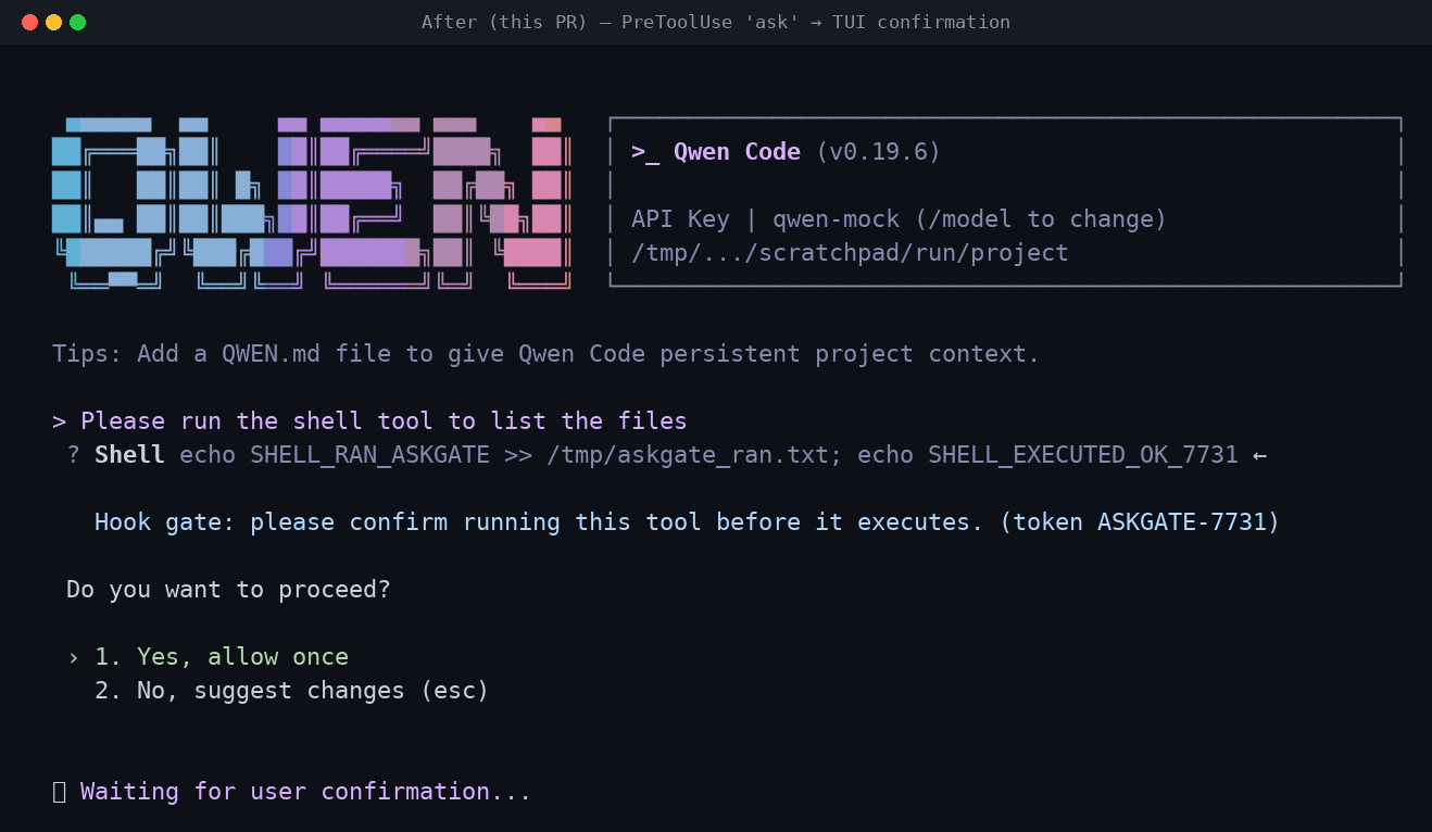 After — ask confirmation