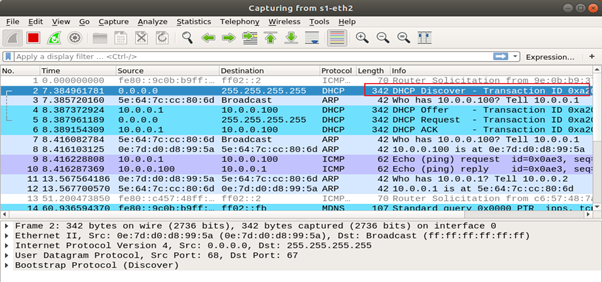 Capture traffic – DHCP Discover