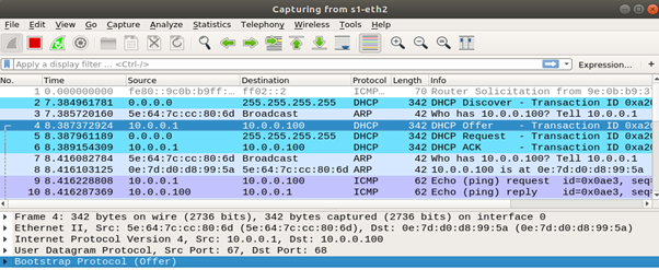 Capture traffic – DHCP Offer