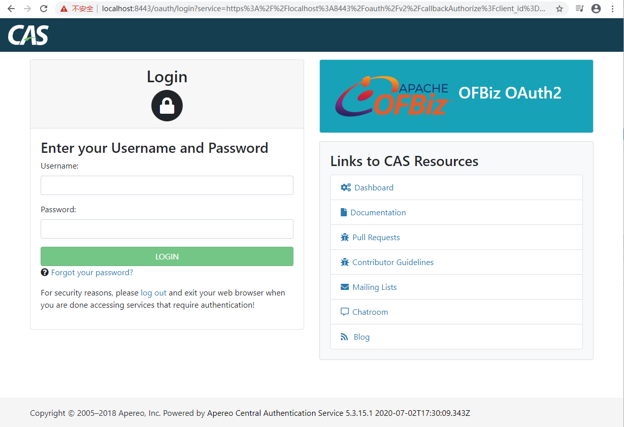 cas redirect login