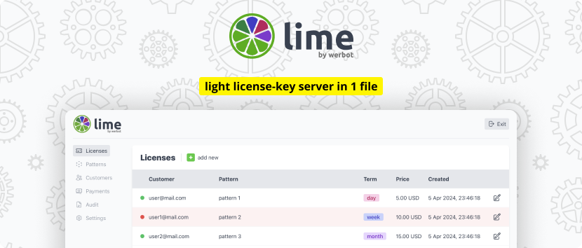 light license-key server in 1 file