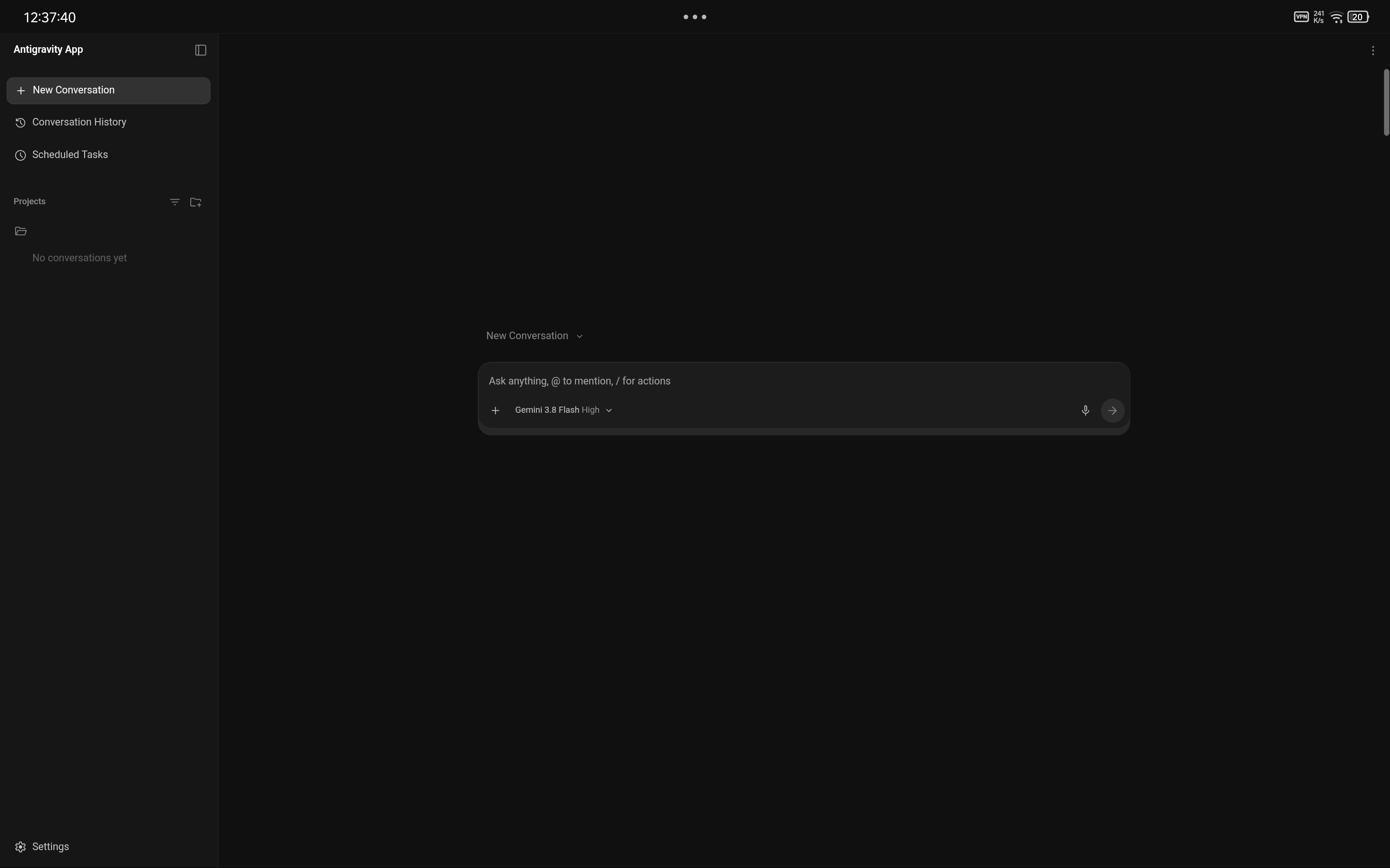 Antigravity Interface in Action