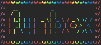 Screen-shot showing a the word funbox in large text using ASCII art