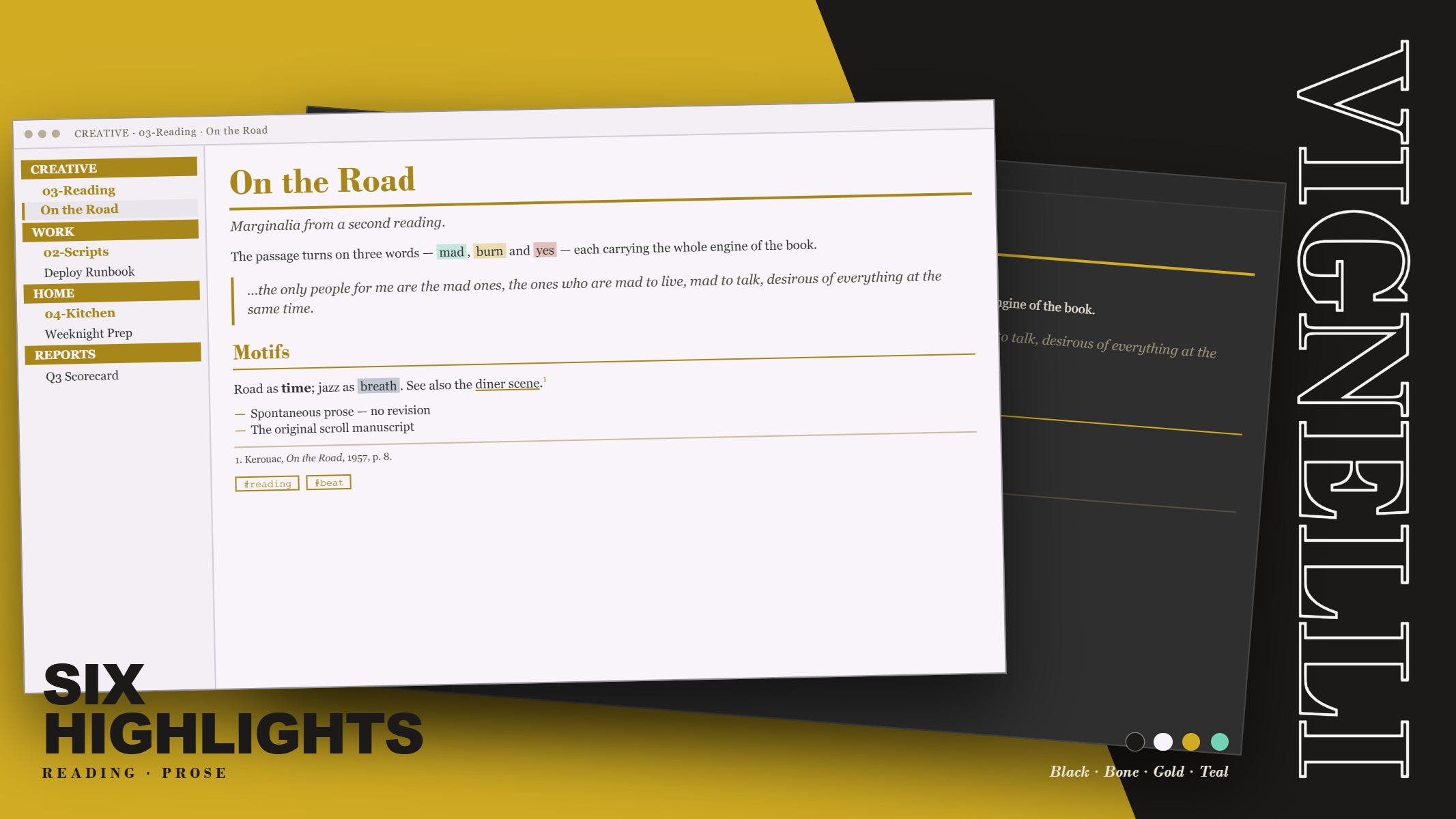 Reading — the six highlight colours