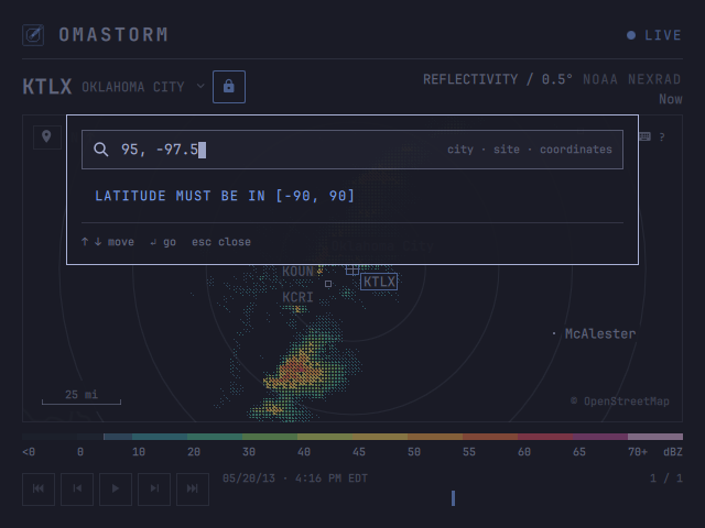 Coordinates out of range