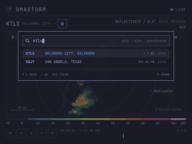 Search a radar site