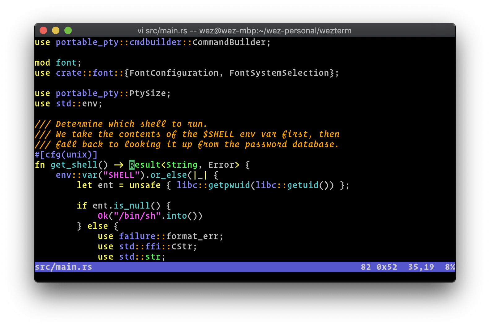 WezTerm screenshot