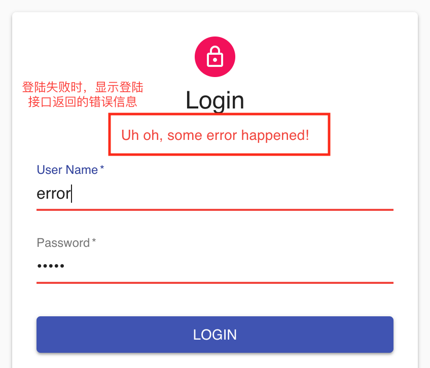 Login error