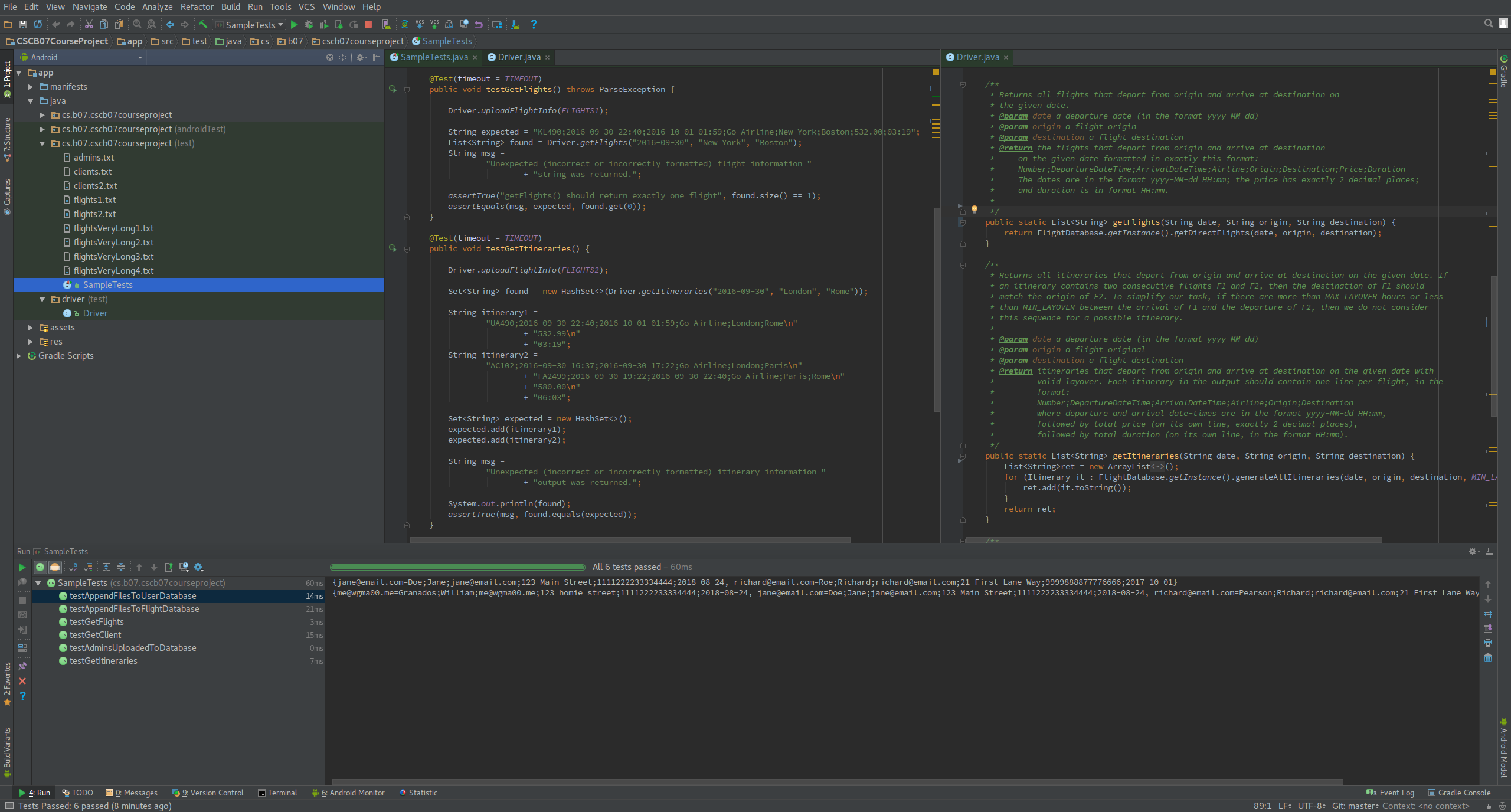 GitHub - wgranados/CSCB07Project: Android Application Airline booking ...