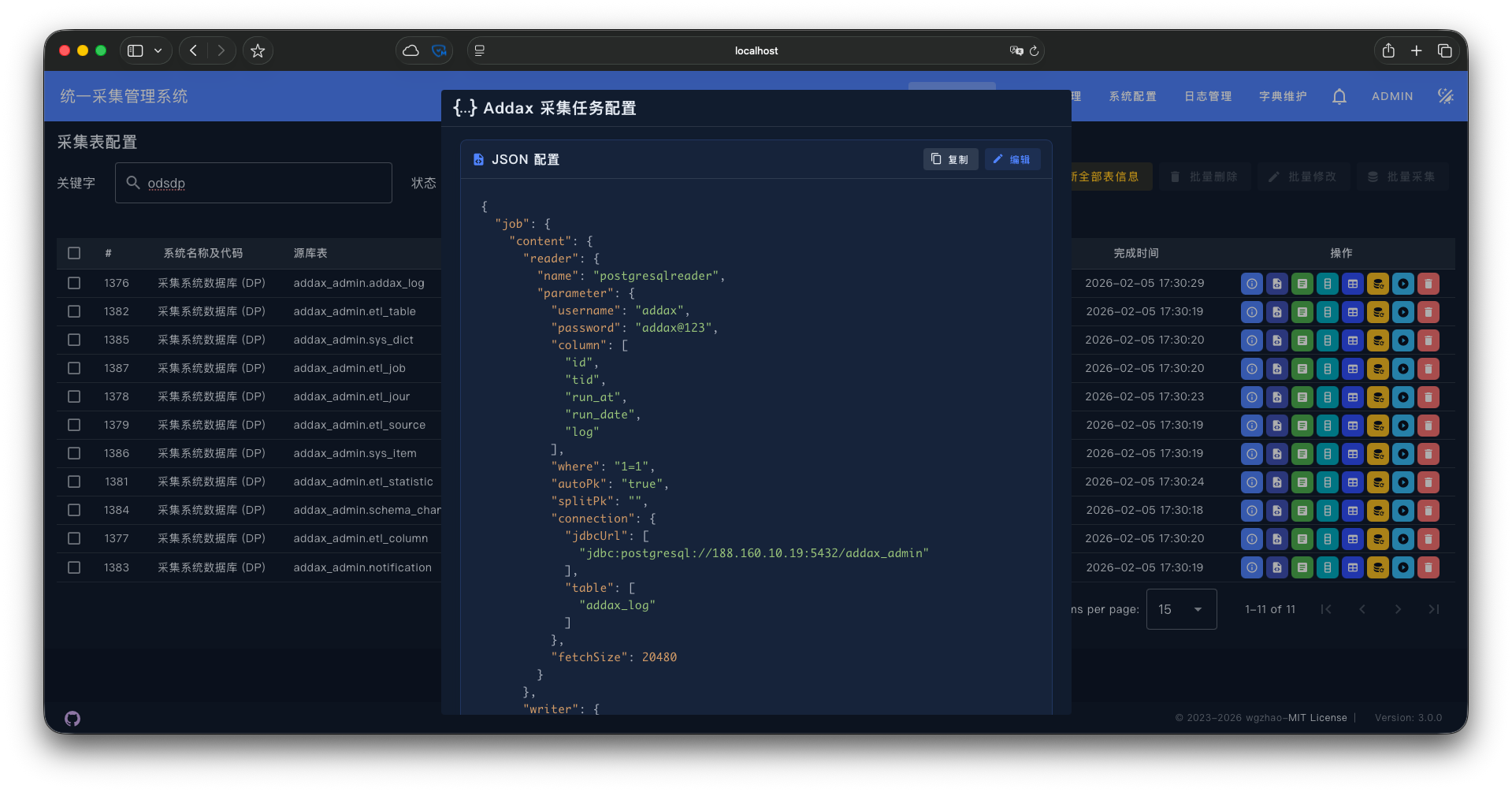 Addax JSON