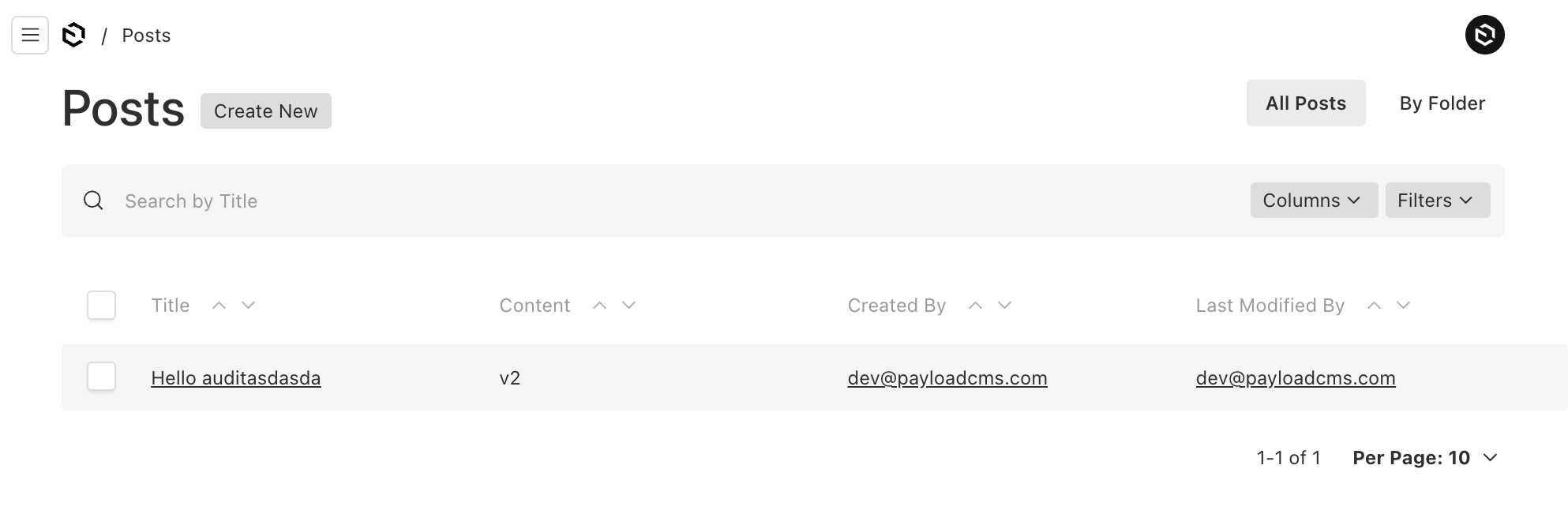 Audit fields in a collection list