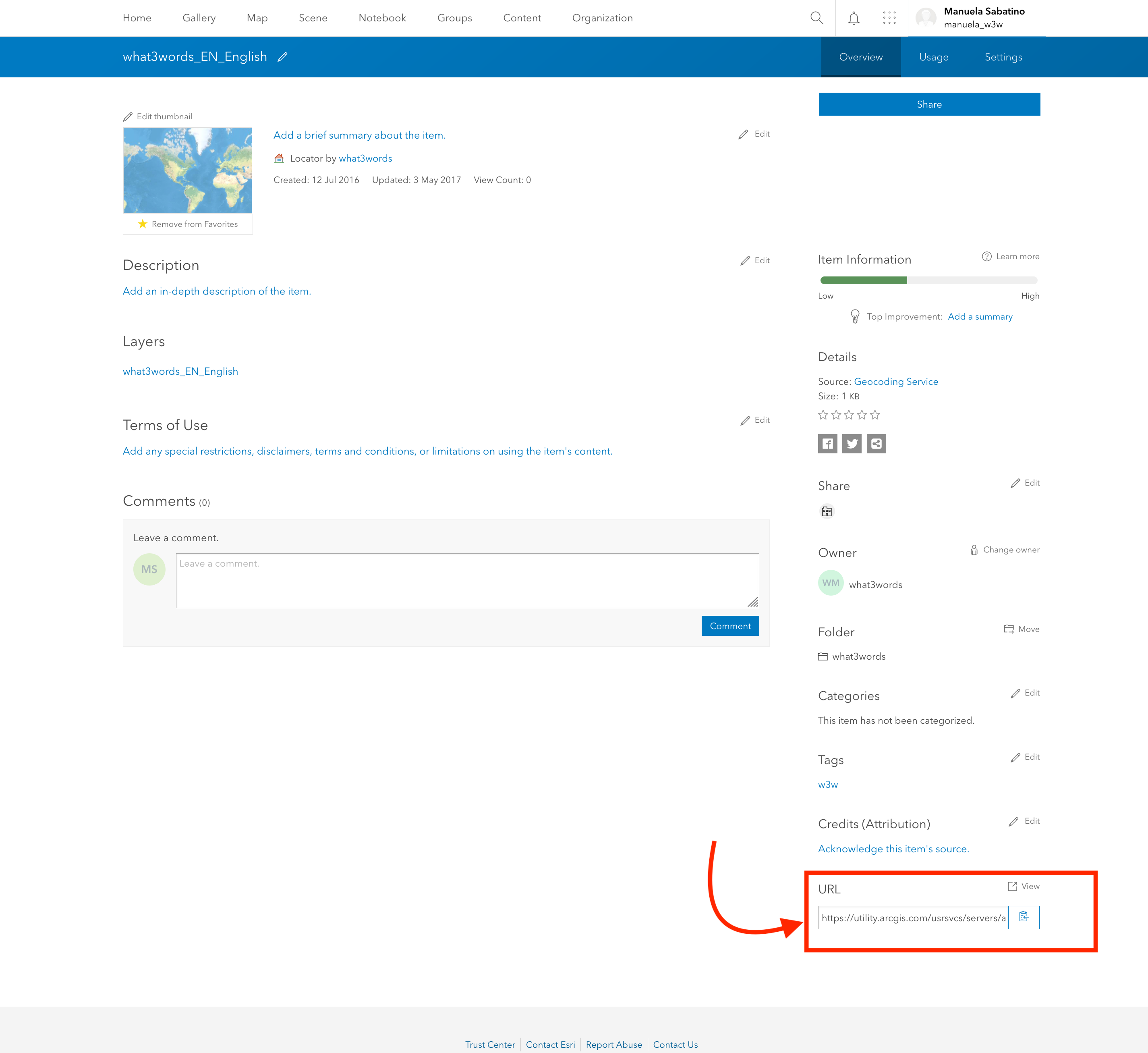 Locator URL in ArcGIS Online