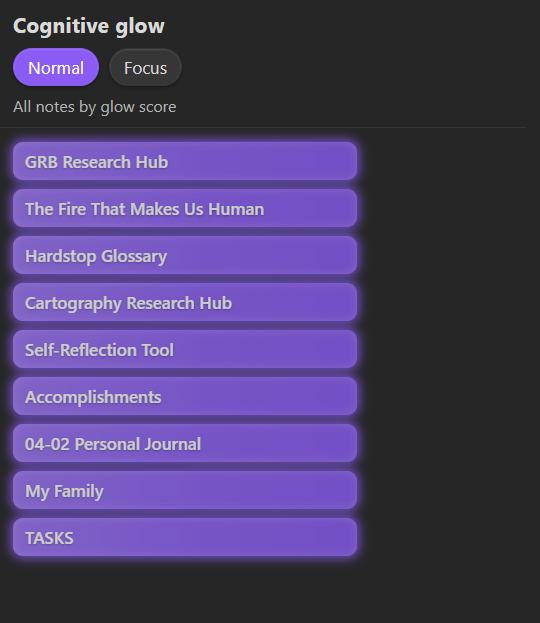 Cognitive Glow sidebar