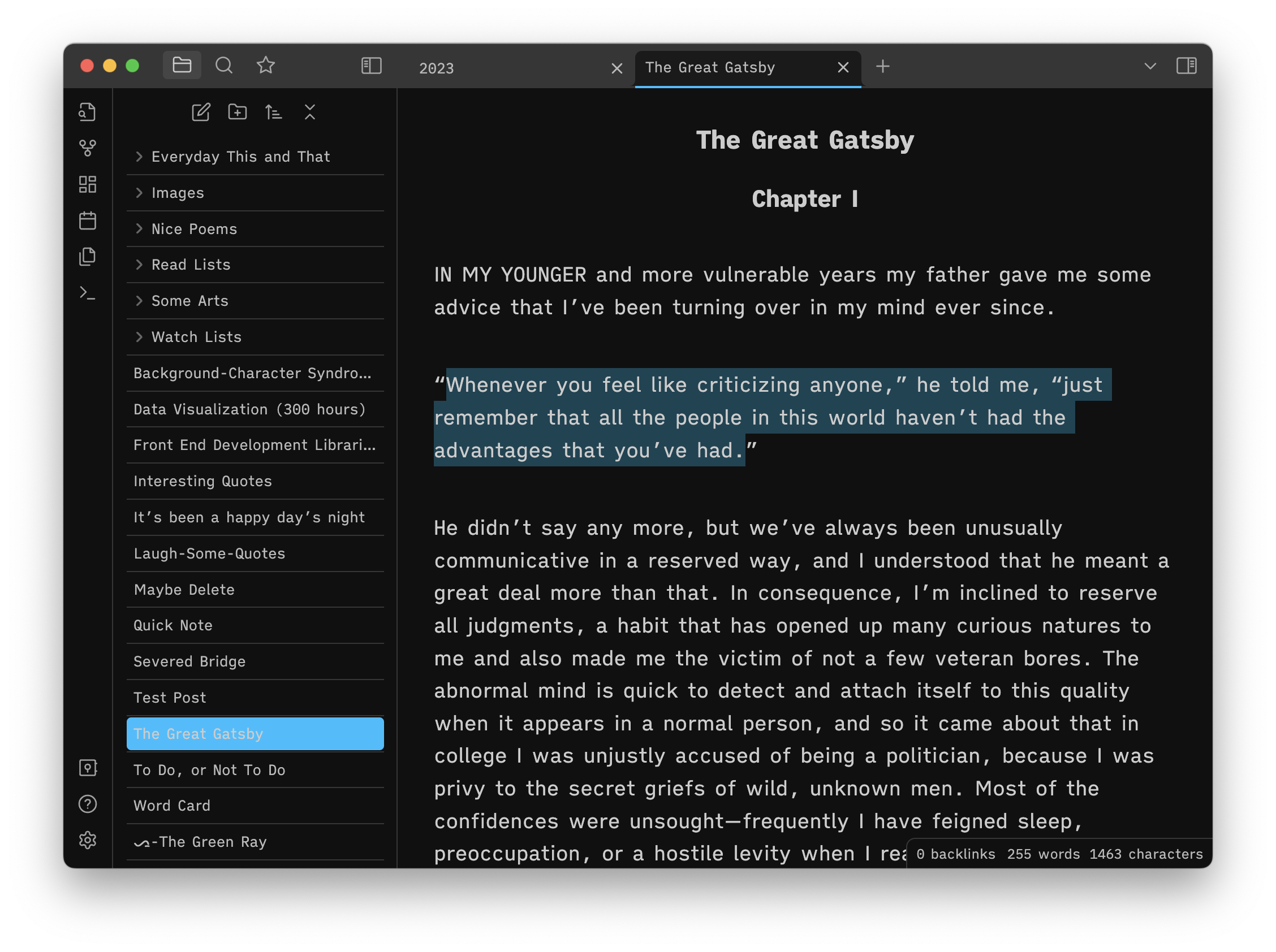 Dark Mode Screenshot