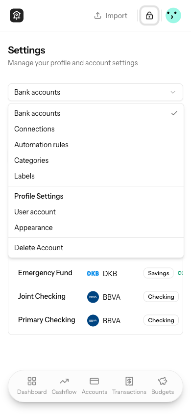 Mobile dropdown open