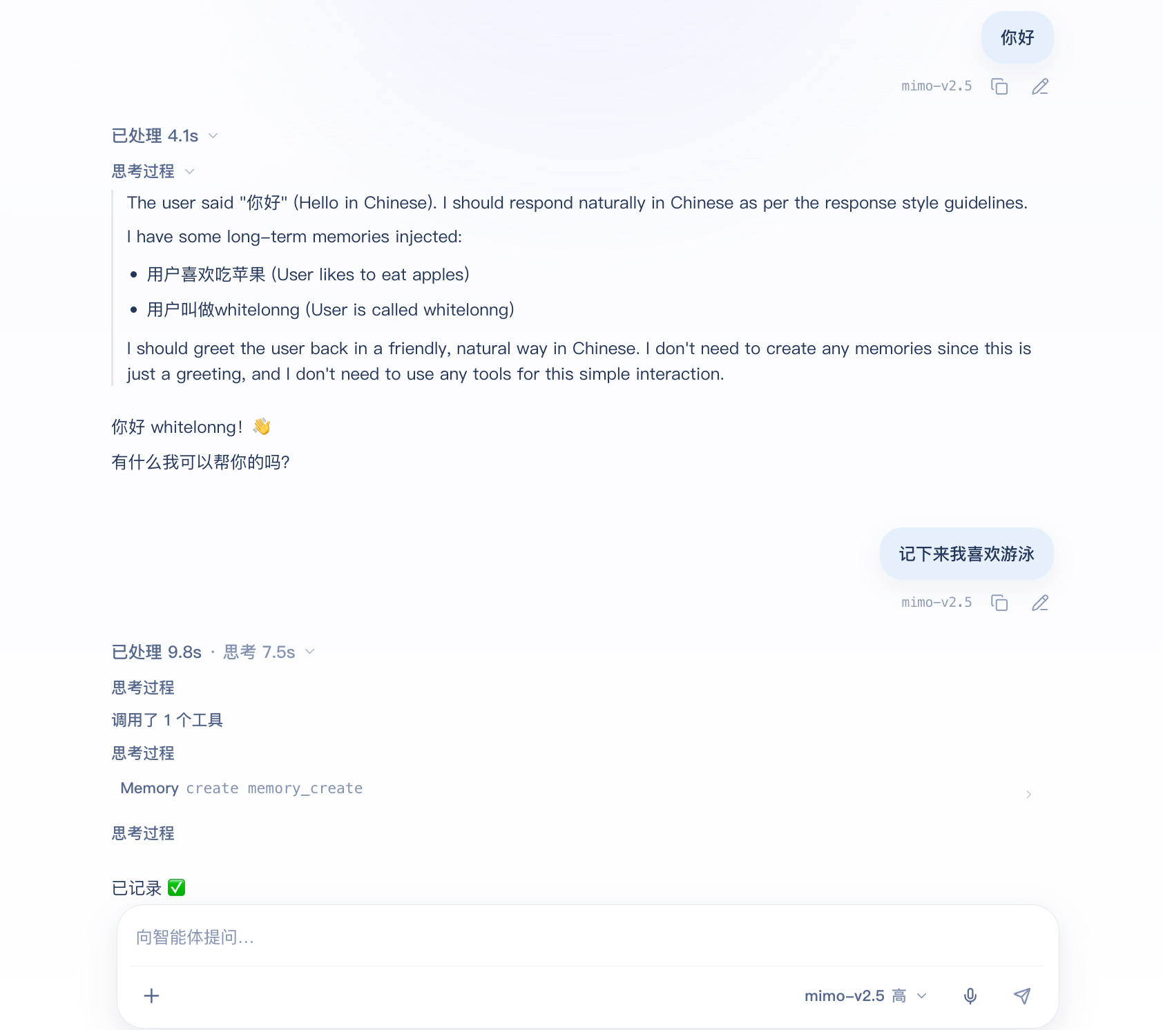 Memory injected in chat and proactive memory_create call
