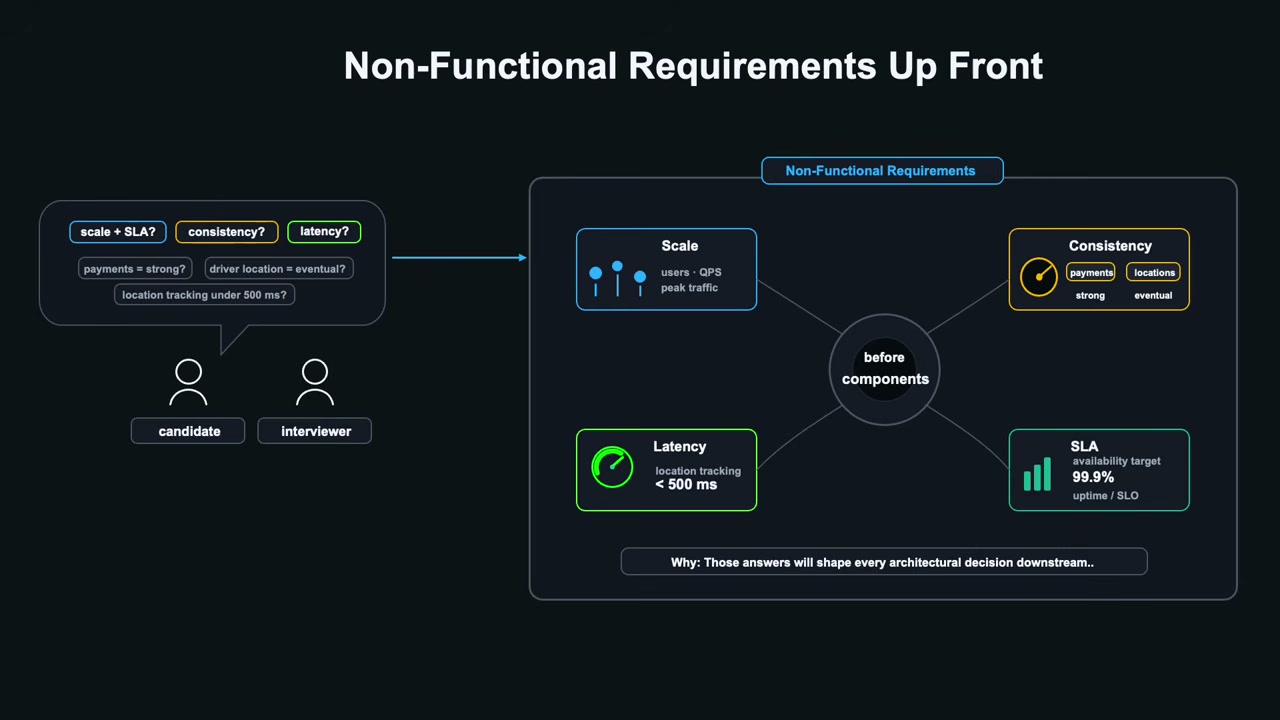 Questions to clarify functional and non-functional system requirements before designing