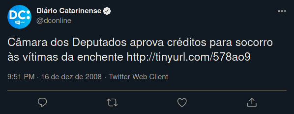 Tweet do Diário Catarinense