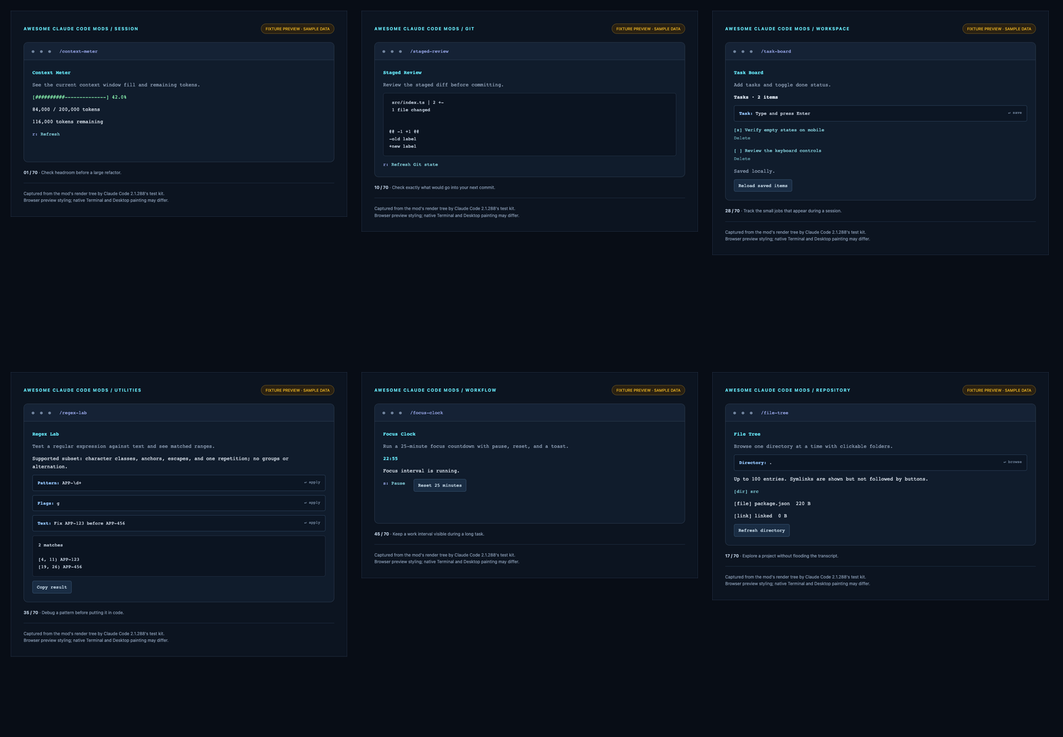 Six mod previews