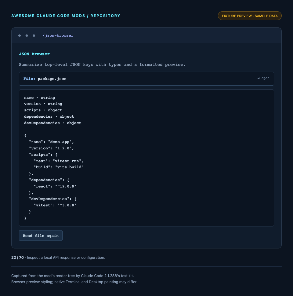 JSON Browser preview