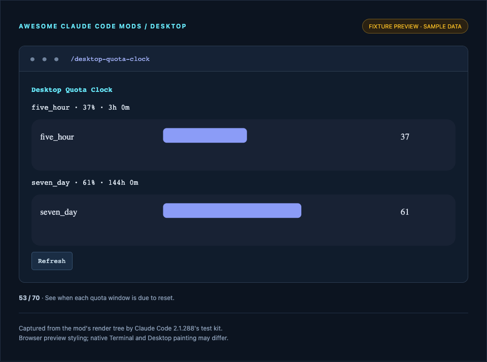 Desktop Quota Clock preview