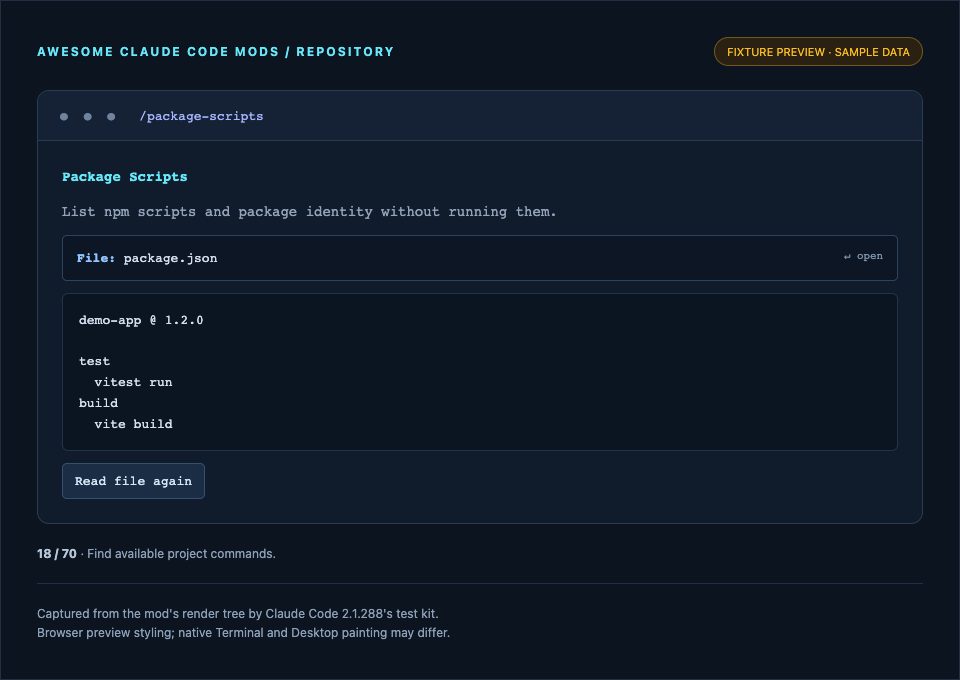 Package Scripts render preview
