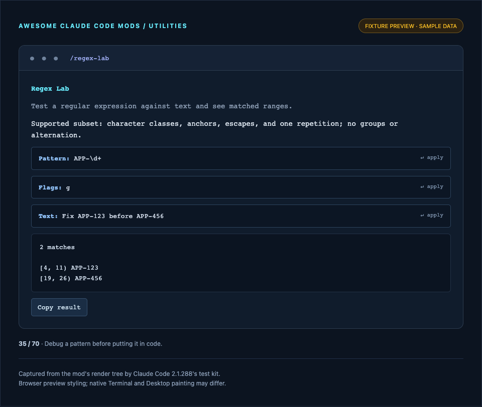 Regex Lab render preview