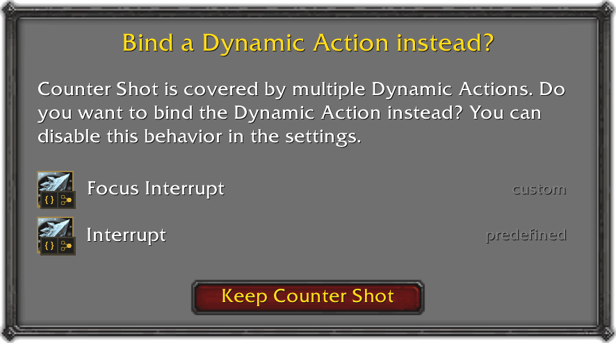 Bind suggestion
