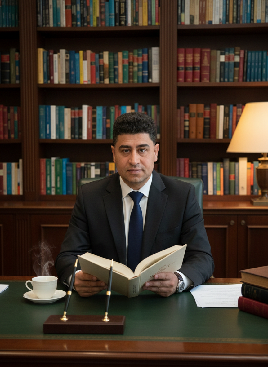 Dr. Waleed holding a book